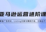 亚马逊运营进阶课：掌握广告优化、Listing文案与爆款打造，日销出千单