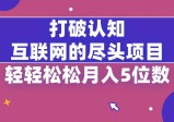 打破认知，互联网的尽头卖项目，轻轻松松月入5位数